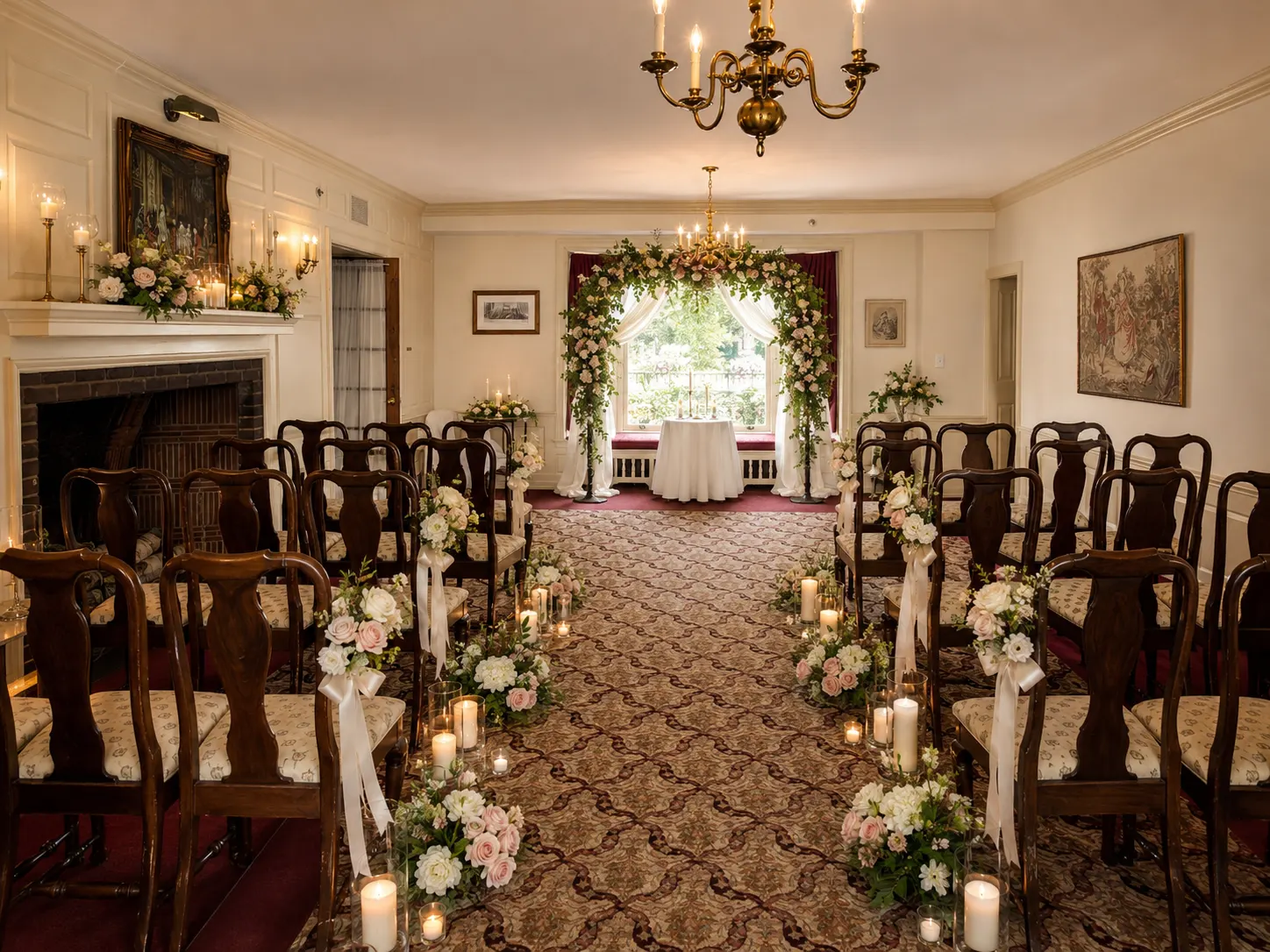 Intimate Wedding Ceremonies in the Riley Room at the Montague Inn
